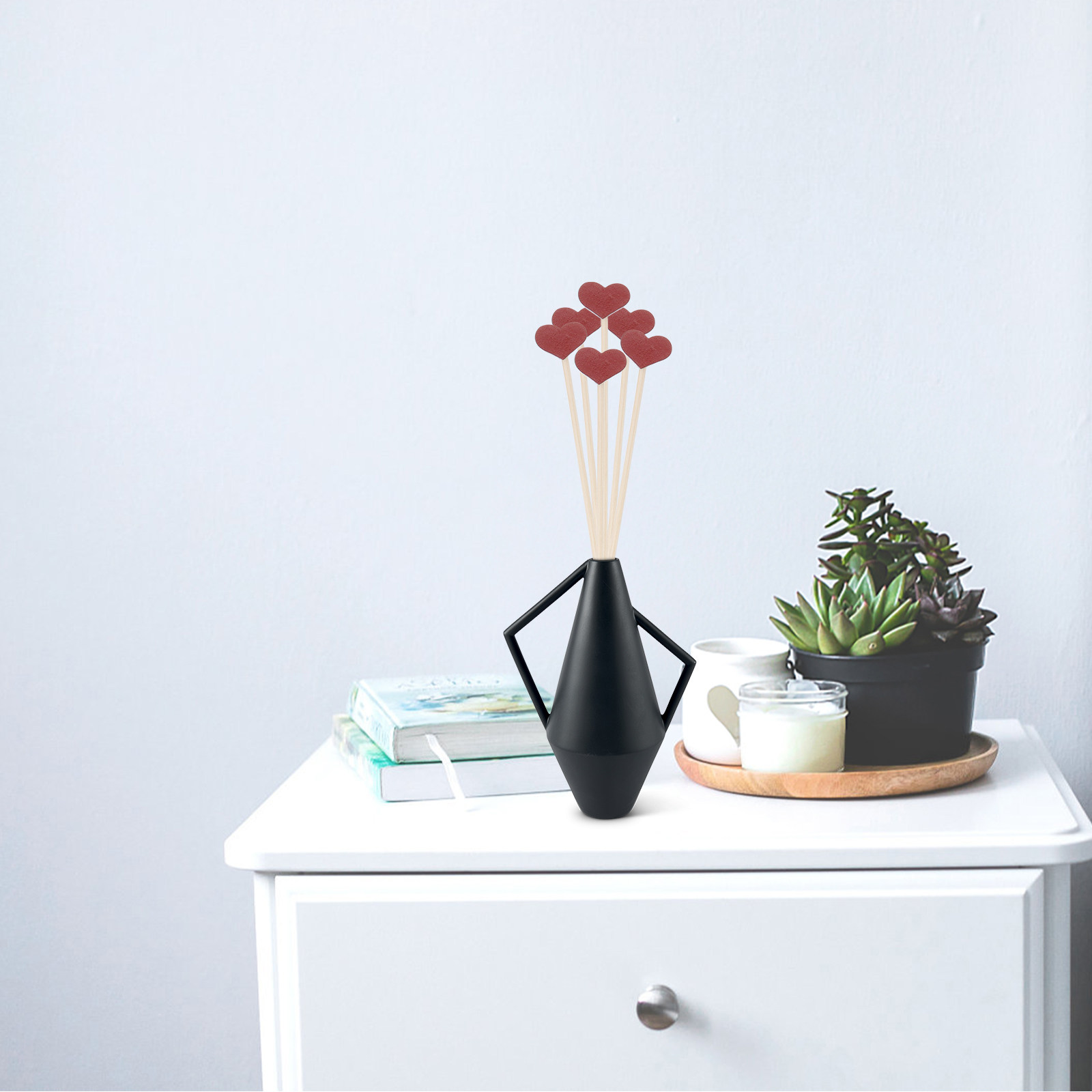 Home Fragrance Diffuser Sticks - 12Pcs Heart Shaped Rattan Diffuser Sticks