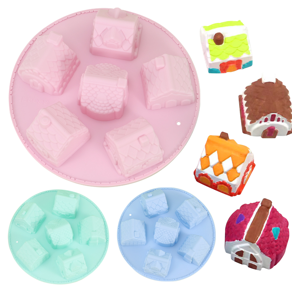 Home Fragrance Gingerbread - Silicone 6 Cavity Gingerbread House Mold