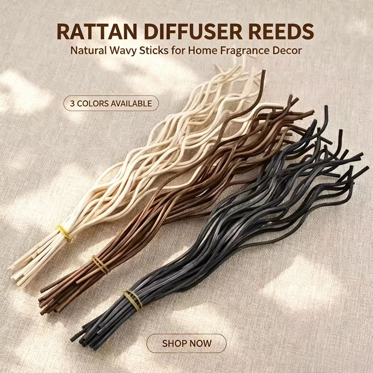20Pcs Long Wavy Rattan Reed Di - Home Fragrance Diffuser Sticks ulasan dan harga