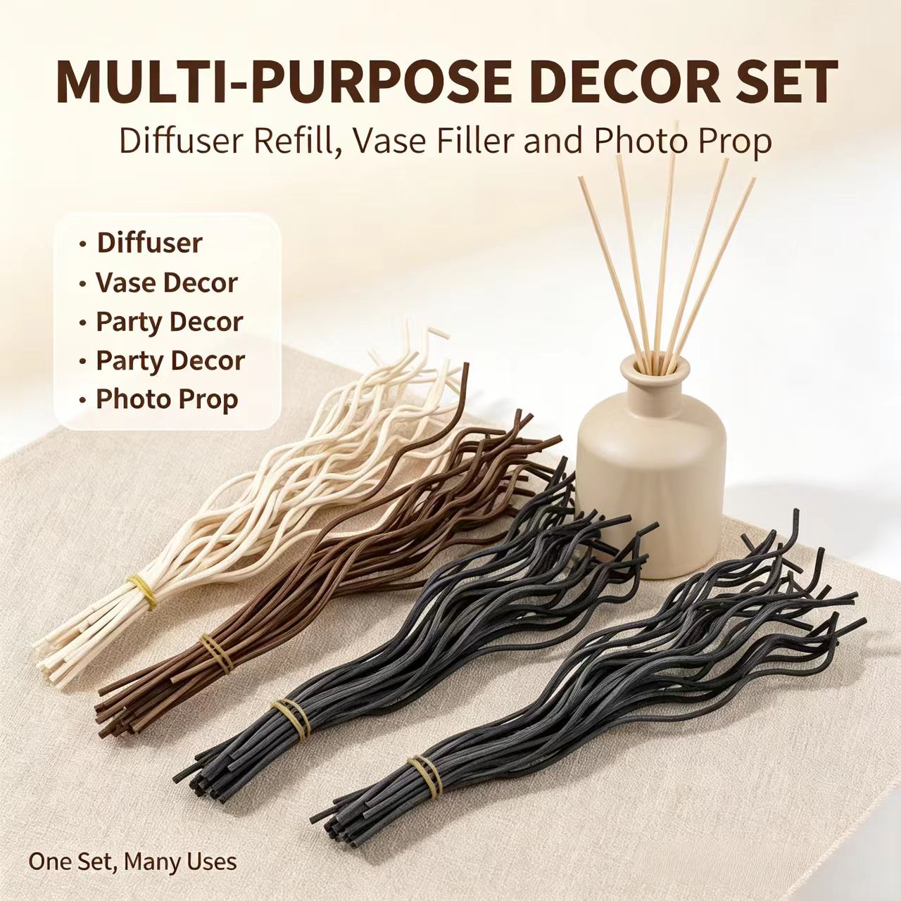 20Pcs Long Wavy Rattan Reed Di - Home Fragrance Diffuser Sticks ulasan dan harga