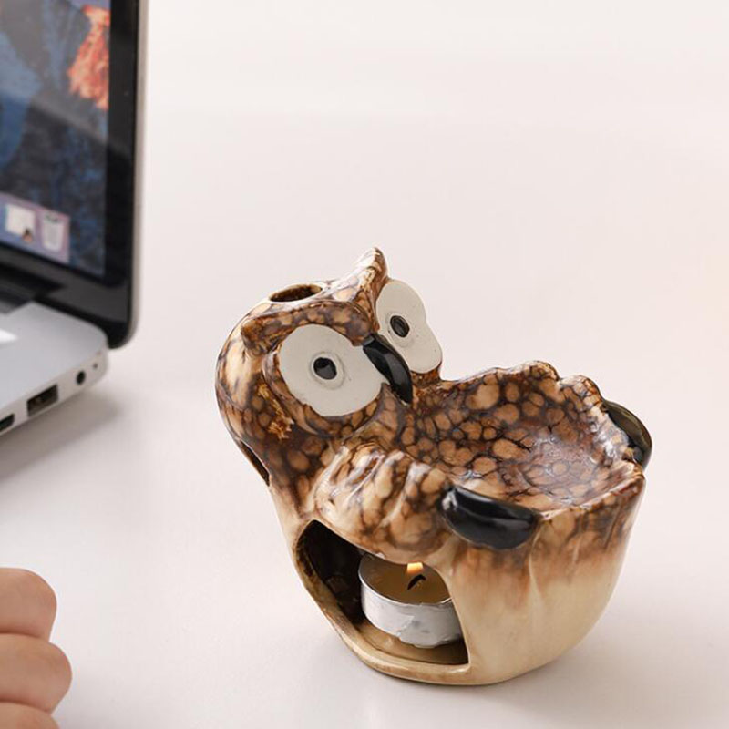 Ceramic Hollow Owl Aromatherap - Home Fragrance Oil Burner ulasan dan harga