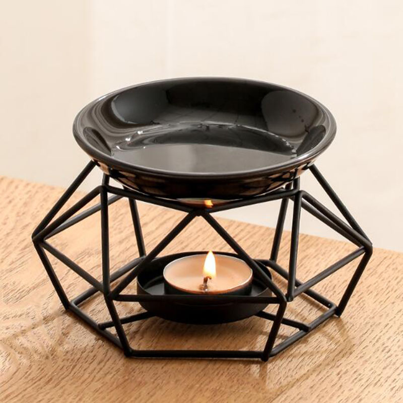 Ceramic Bowl Iron Rack Black C - Home Fragrance Oil Burner ulasan dan harga