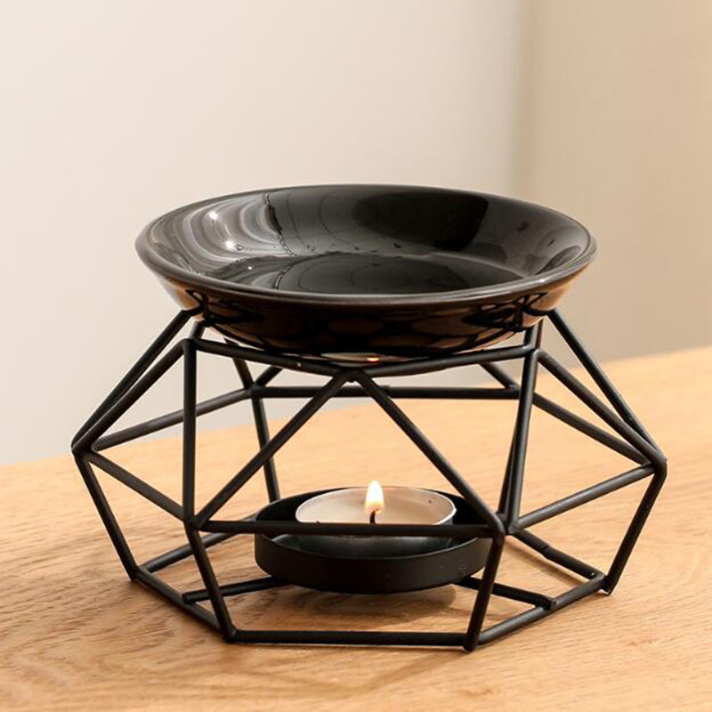 Ceramic Bowl Iron Rack Black C - Home Fragrance Oil Burner ulasan dan harga